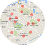 Map and clue location screen